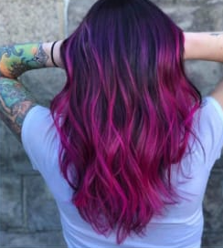 Plum ombre hair colour